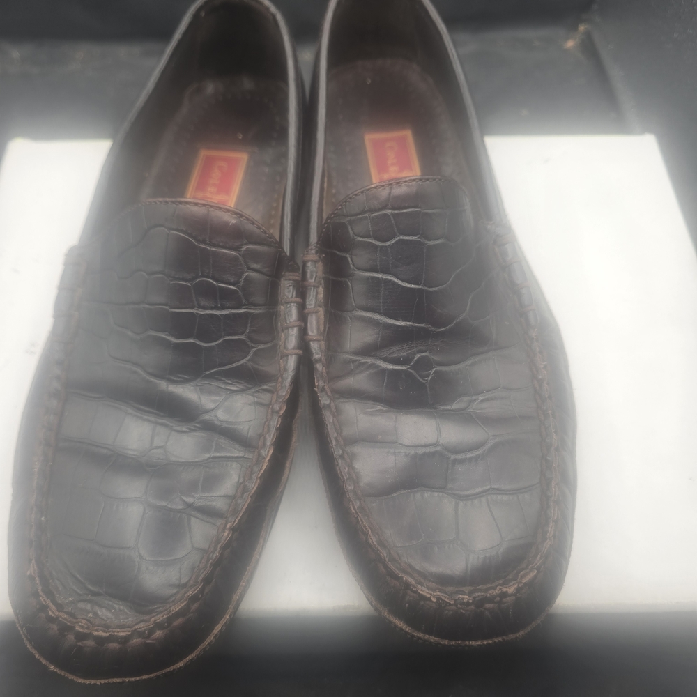 Cole Haan‎ Dark Brown Croc-Embossed Loafers